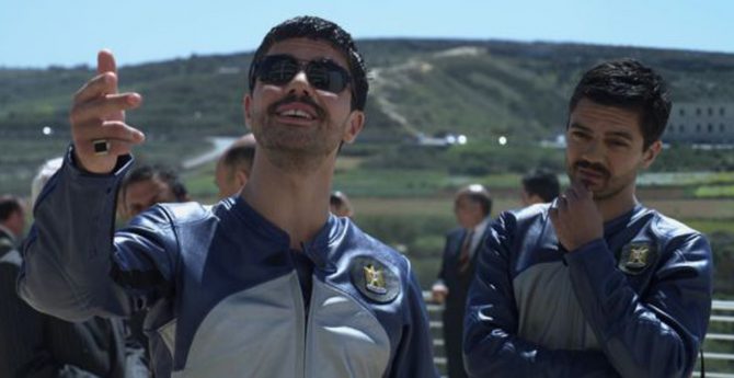 Uday Hussein, en primer término.