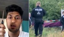 Izquierda: el demandante de asilo afgano de 17 años que hirió gravemente a cinco personas en un tren en Alemania mientras gritaba "Alahu Akbar' aparece en un vídeo del Estado Islámico diciendo: "En el nombre de Alá, soy un soldado del Califato y estoy lanzando una operación de martirio en Alemania (...) Os mataré en vuestros hogares y en las calles". Derecha: el cuerpo del atacante es retirado del lugar en el que la Policía lo abatió tras arremeter contra los agentes con un hacha.