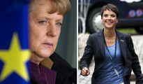 La canciller alemana, Angela Merkel (izquierda), sufrió un duro castigo el 4 de septiembre cuando el partido antiinmigración Alternativa para Alemania, liderado por Frauke Petry (deerecha), quedó por delante de la Unión Cristianodemócrata en las elecciones celebradas en su estado de Mecklemburgo-Pomerania.