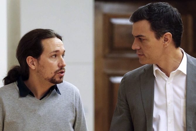 Pablo Iglesias y Pedro Sánchez.