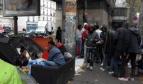 Uno de los campamentos improvisados que han surgido en las calles de París.
