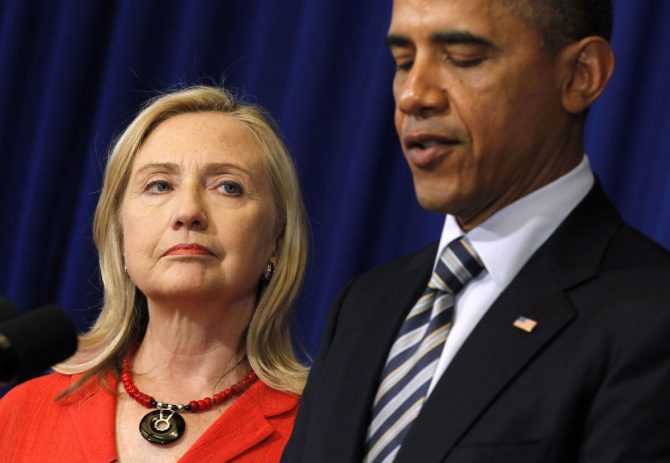 Obama y Clinton.