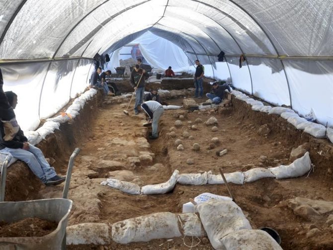 Fotografía facilitada por la Autoridad de Antigüedades de Israel del lugar de excavación en el Complejo Ruso, en el centro de la parte oeste de Jerusalén.