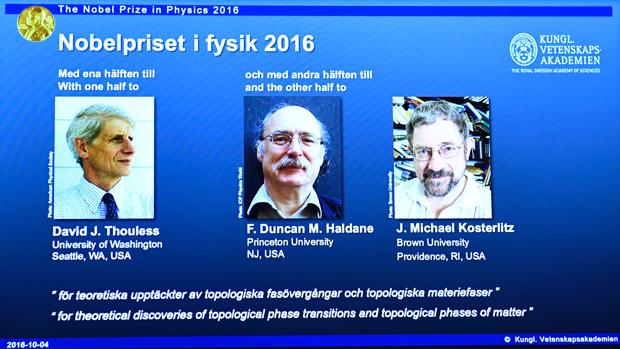 Thouless, Haldane y Kosterlitz, premiados con el Nobel de Física