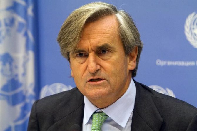 En la imagen, el embajador de España ante la ONU, Román Oyarzun.