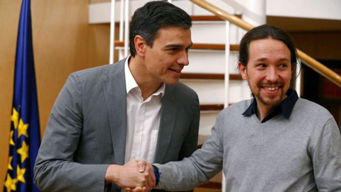 Pedro Sánchez y Pablo Iglesias.