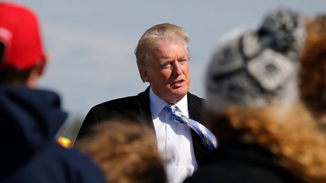 Donald Trump en el National Military Park de Gettysburg, Pensilvania