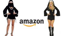 Encuentra la vestimenta ofensiva... o la hipocresía. La empresa de ventas online Amazon retiró el 'Sexy Burka' (izquierda) tras recibir acusaciones de 'islamofobia'. Pero, pese a las protestas de numerosos clientes católicos, sigue vendiendo la 'Monja Sexy' (derecha).