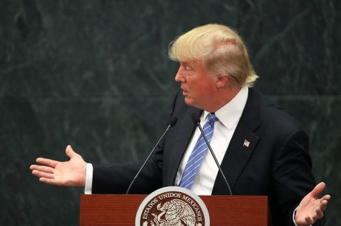 Donald Trump durante su visita a México.