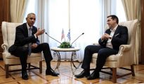 En su primera jornada en Atenas, Barack Obama se reunió con el primer ministro griego, Alexis Tsipras