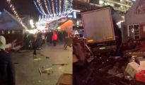 Esta imagen muestra el camión incrustado en el mercado navideño de Berlín