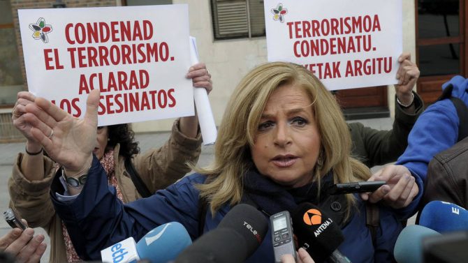 La presidenta del Colectivo de Víctimas del Terrorismo en el País Vasco (Covite), Consuelo Ordóñez.