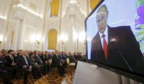 El discurso de Putin pudo ser seguido por varias pantallas
