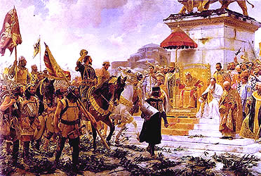 Los almogávares entrendo en Constantinopla