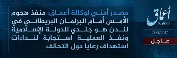 El comunicado distribuido por Amaq