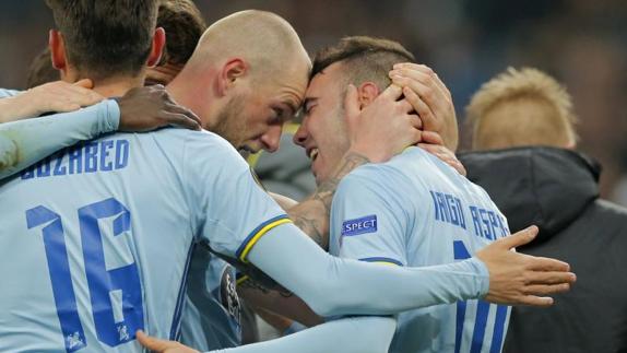 El Celta celebra la clasificación para cuartos.