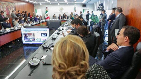 Un momento de la sesión de comisiones del Senado (Senado de México)