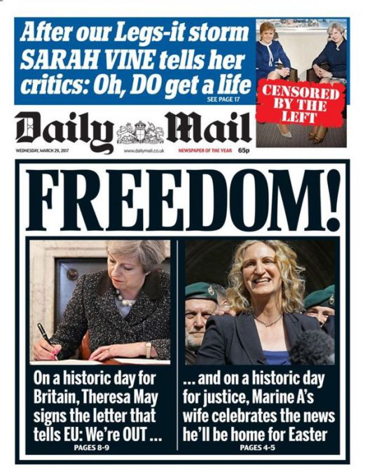 “¡Libertad!”, exclama el Daily Mail