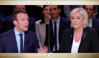 En la campaña de las presidenciales francesas, Marine Le Pen (derecha) es la candidata del cambio anti-establishment y Emmanuel Macron (izquierda), el candidato pro-establishment y del statu quo. (Imagen tomada de un vídeo de LCI).