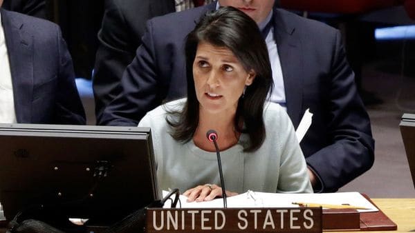 La embajadora estadounidense ante la ONU, Nikki Haley 