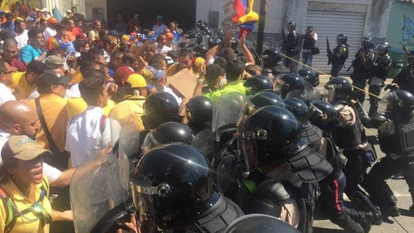 Imagen de la represión en Carabobo