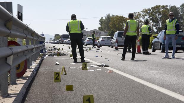 Imagen del accidente de la semana pasada en que otra conductora ebria se llevó por delante a otros seis ciclistas en la localidad valenciana de Oliva