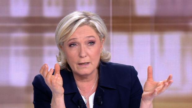 Marine Le Pen, durante el debate electoral televisado