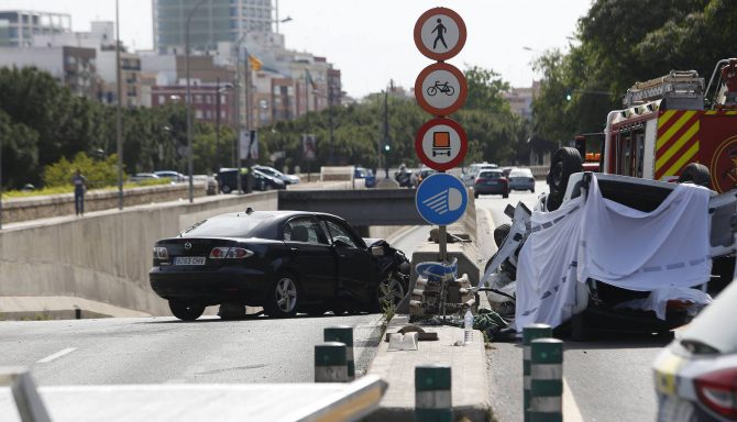 Foto del accidente en la avenida Tirso de Molina de Valencia