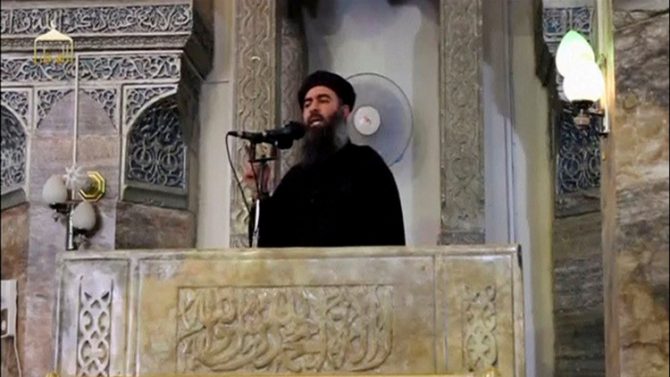 El líder del Estado Islámico, Abu Bakr Al Baghdadi. 5 de julio de 2014.