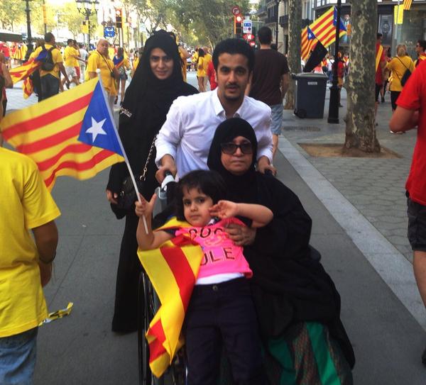Ellos no quieren ser españoles: En la imagen, un grupo de catalanes independentistas.