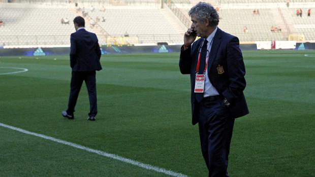 Ángel Villar, en 2016, antes de un amistoso ante Bélgica en Bruselas