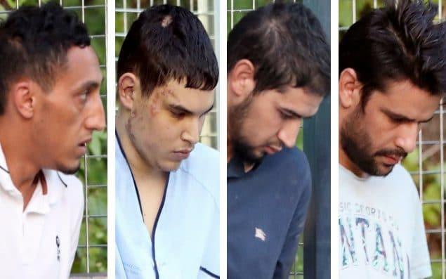 Los 4 terroristas detenidos, acudiendo a la Audiencia Nacional