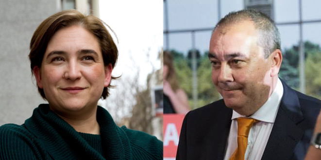 Ada Colau, alcaldesa de Barcelona y Armando Robles, fundador de SOLUCIONA y director de AD.