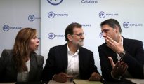 Sánchez-Camacho, Rajoy y Albiol, en un acto de partido en Barcelona