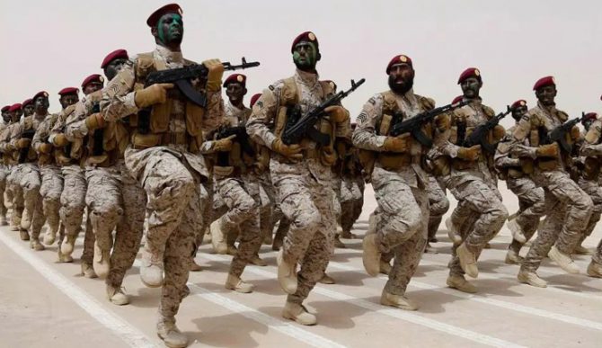 Tropas del ejército de Arabia Saudita.