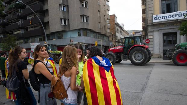 Imagen de la tractorada en calles catalanas