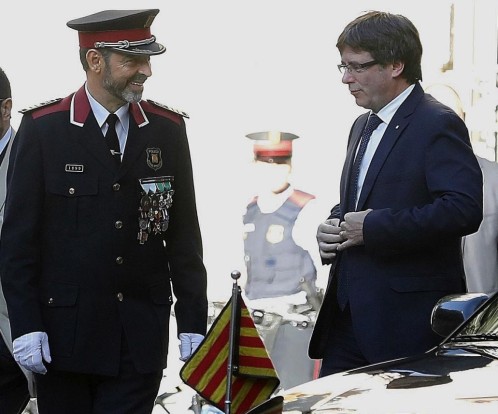 Josep Lluis Trapero, ayer en la Diada con Puigdemont