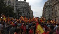 Imagen de la manifestación en Valencia a favor de la unidad de España y en contra del referéndum (Las Provincias)