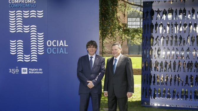 Puigdemont y Ángel Simón, presidente de Agbar.