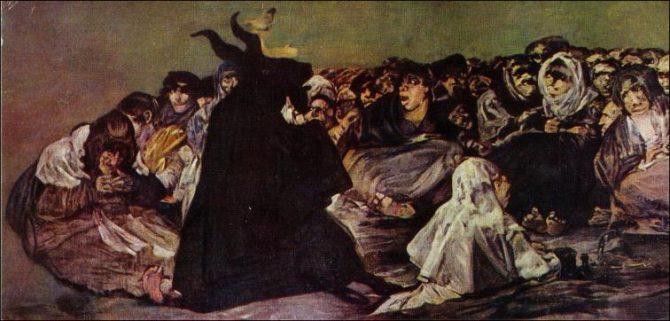 Pinturas negras de Goya: El Aquelarre (1823).
