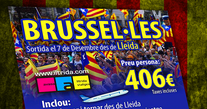 Folleto de propaganda para acudir a la manifestación independentista de Bruselas el día 7 de diciembre/ Crónica Global)