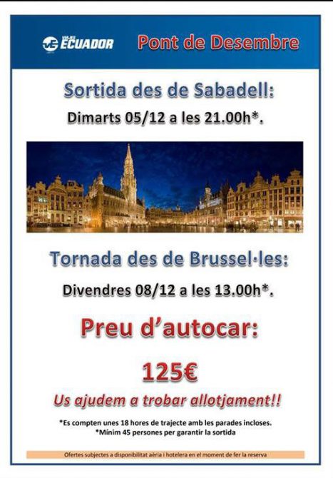 Paquete de Viajes Ecuador para acudir a la manifestación de Bruselas / Crónica Global