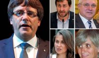Puigdemont y cuatro de sus exconsejeros regionales desplazados a Bruselas.