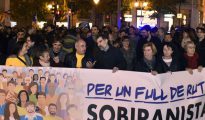 Una manifestación pancatalanista en Mallorca, encabezada por Jordi Cuixart