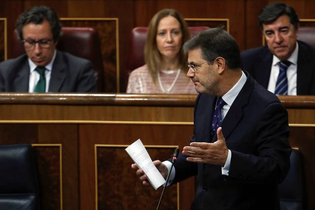 El ministro de Justicia, Rafael Catalá, este miércoles en la sesión de control del Gobierno.