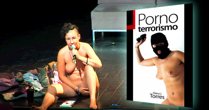 Diana Torres, autora de 'Pornoterrorismo', y coprotagonista de 'Ciutat Morta' / FOTOMONTAJE DE CG