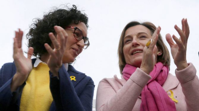 Acto electoral de ERC en Badalona (Barcelona). 