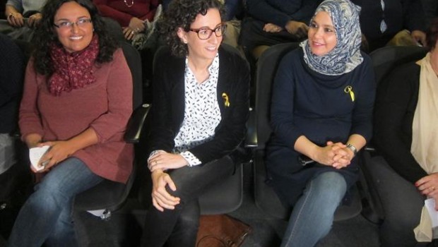 Marta Rovira y a su izquierda Najat Driouech, candidata de ERC.