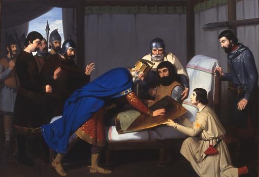 Supuesto origen del escudo del condado de Barcelona (Real Academia Catalana de Bellas Artes)