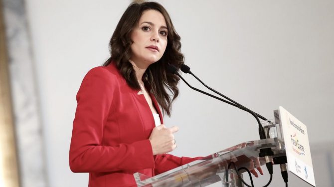 Arrimadas, durante el míting del pasado día 13 en Barcelona